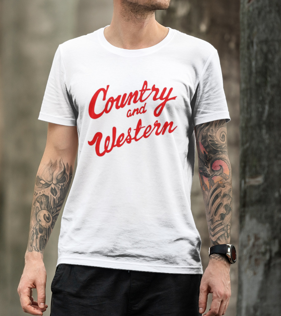 Country And Western Red Script T-Shirt