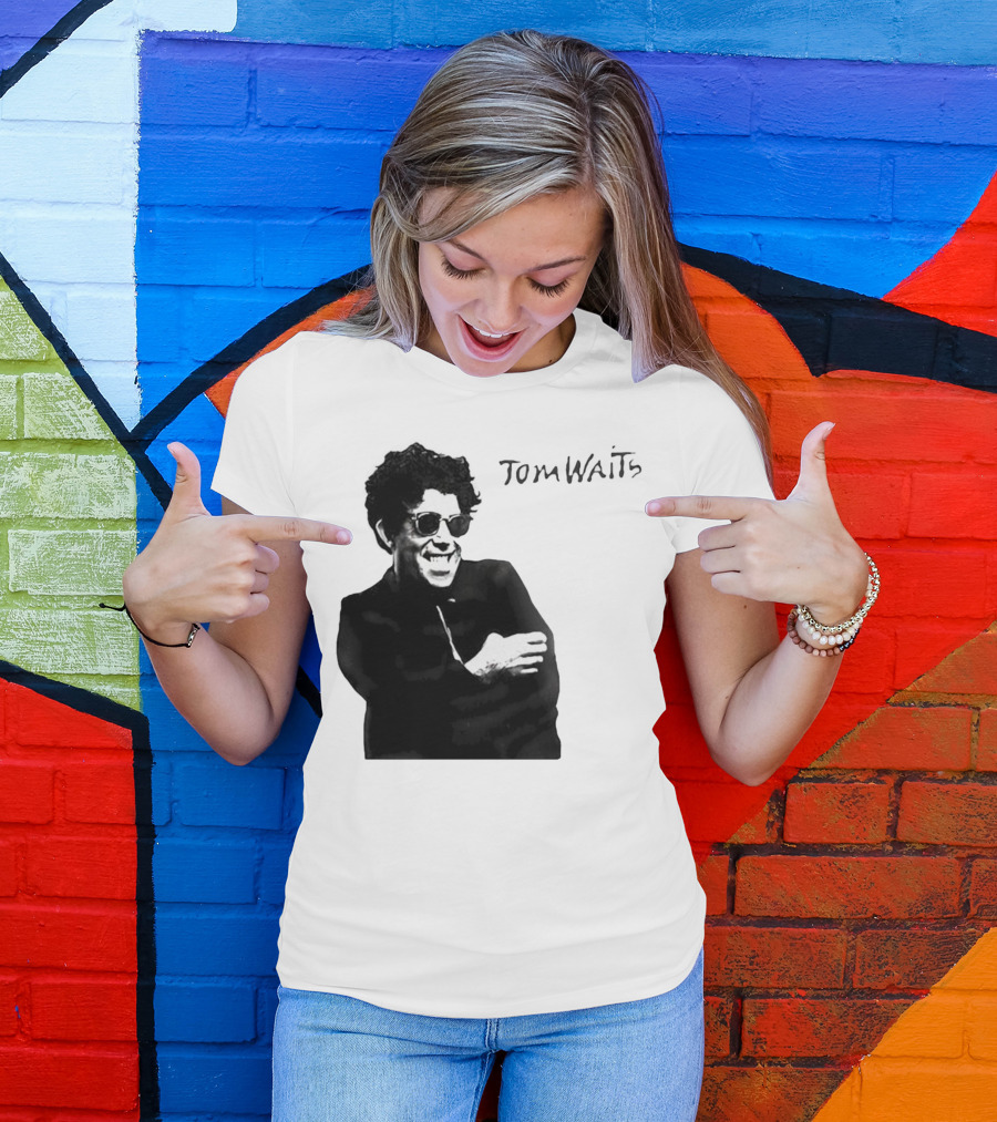 Tom Waits Black And White Sunglasses T-Shirt