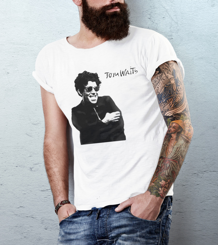Tom Waits Black And White Sunglasses T-Shirt