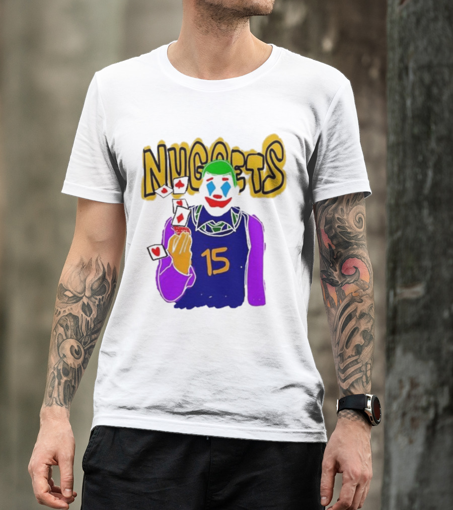 Nuggets Clown 15 Nikola Jokic Joker Basketball NBA T-Shirt