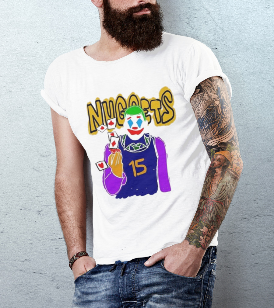 Nuggets Clown 15 Nikola Jokic Joker Basketball NBA T-Shirt