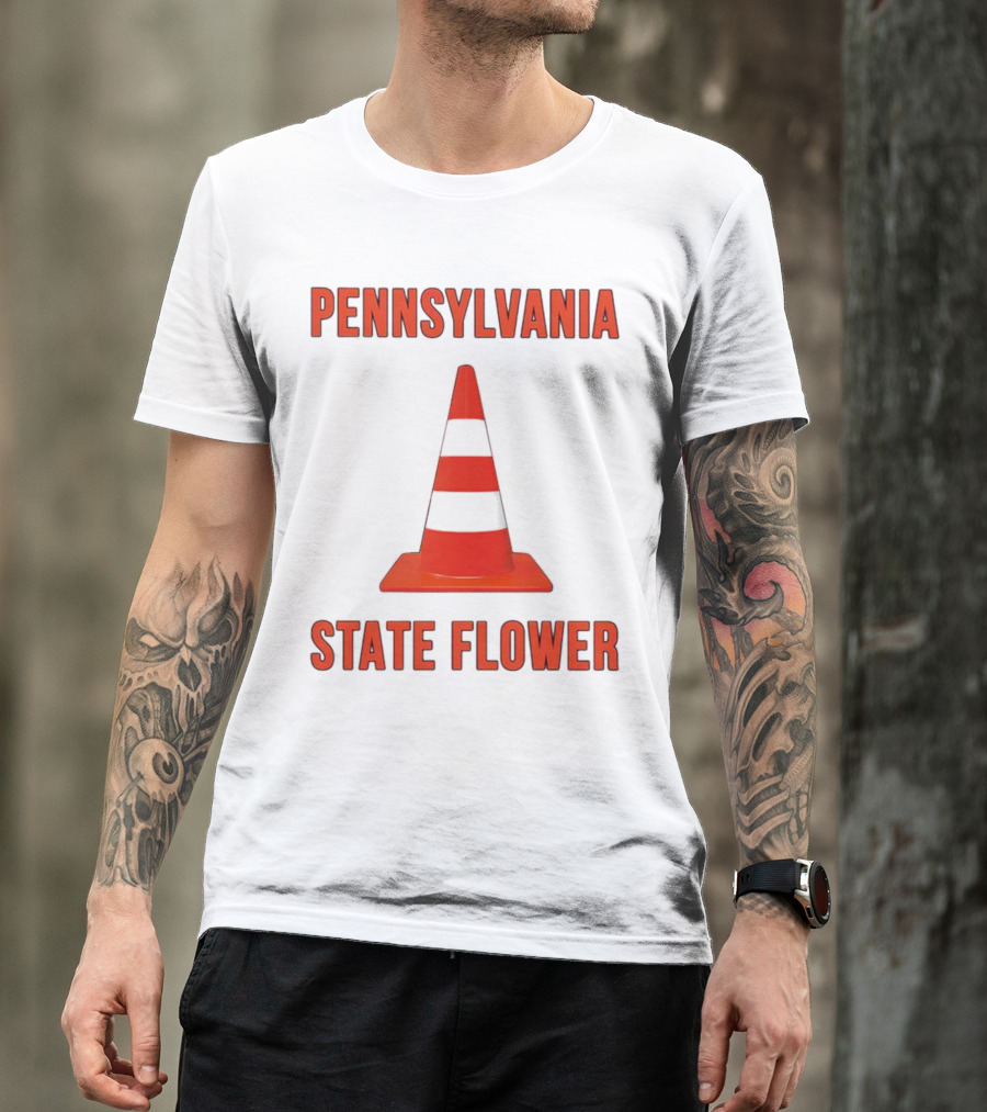 PENNSYLVANIA STATE FLOWER TRAFFIC CONE T-Shirt