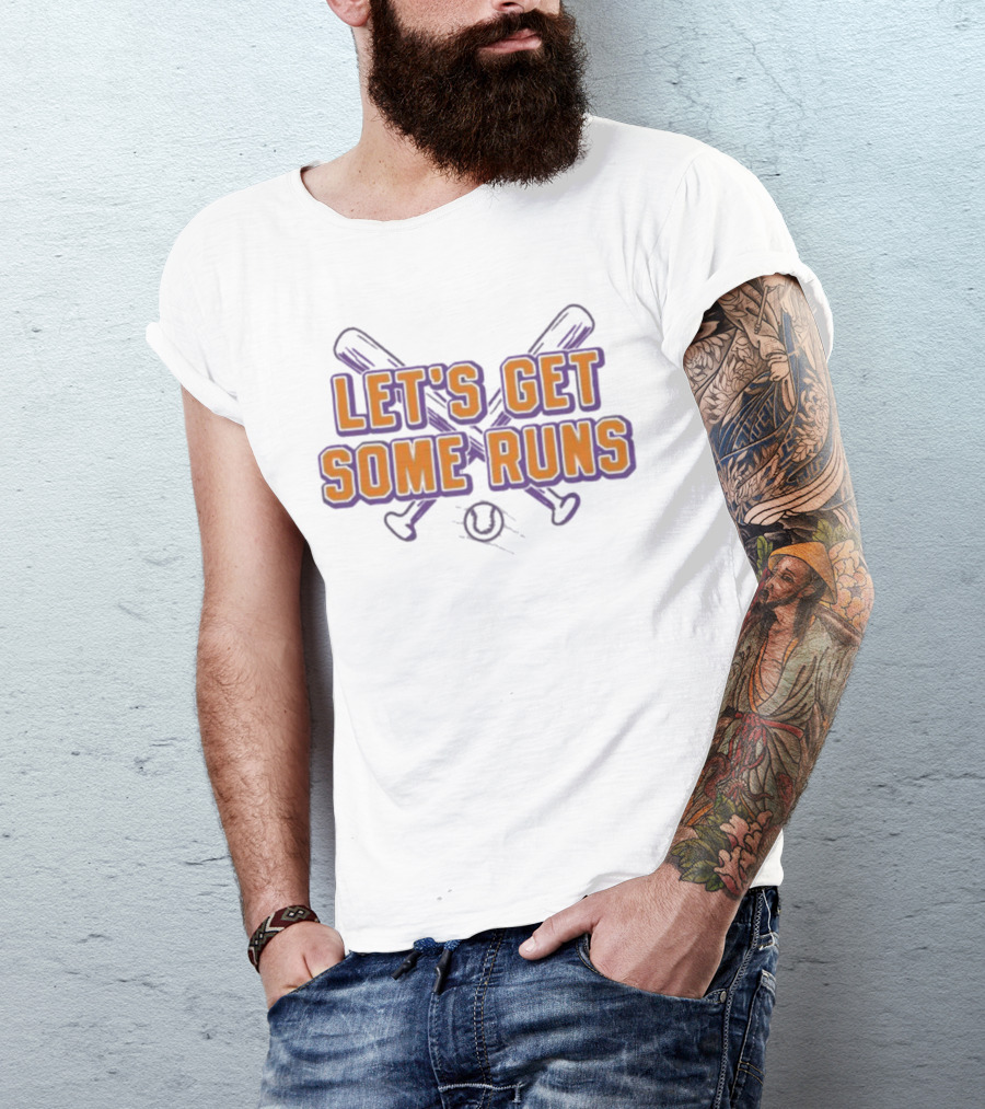 Clemson Tigers Let's Get Some Runs Baseball Bats And Ball T-Shirt