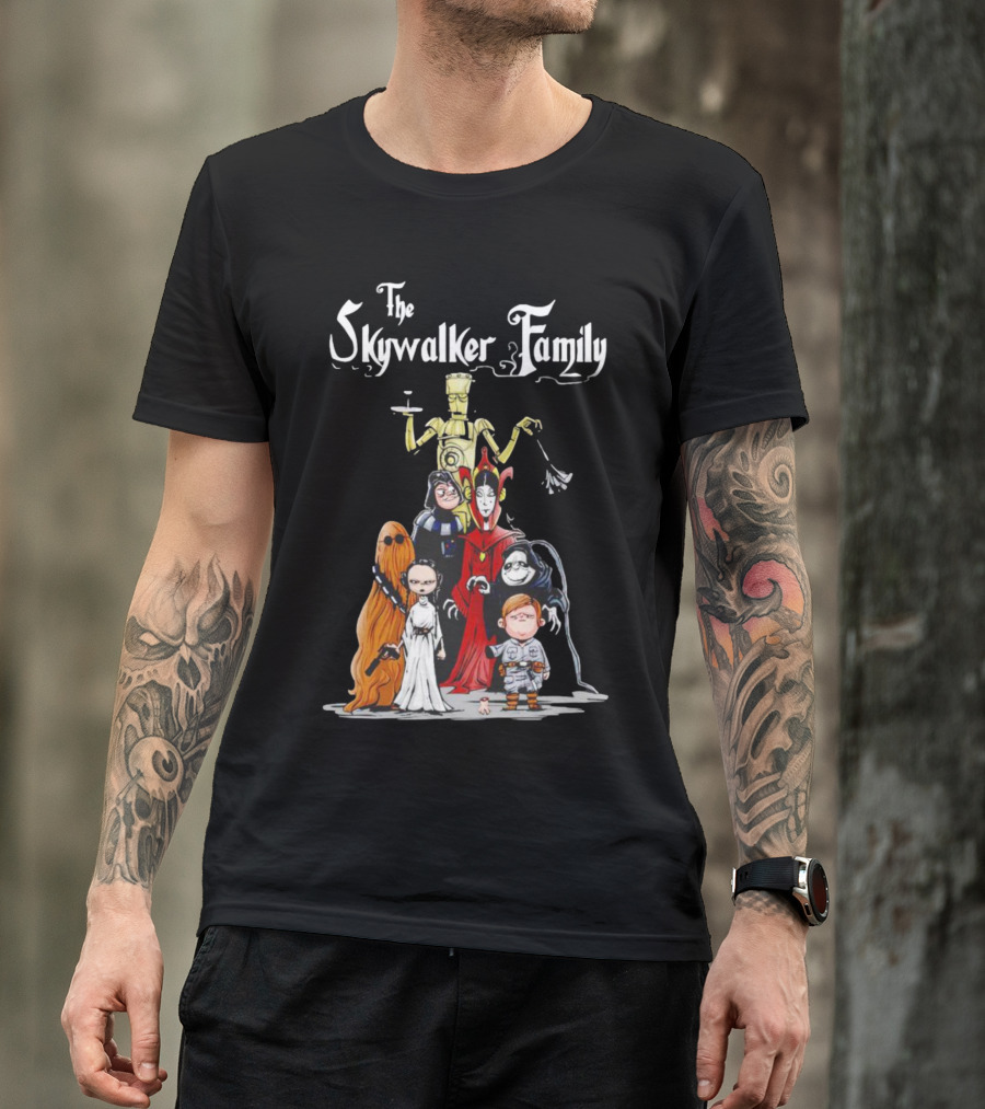 Star Wars Meets Addams Parody Mashup With Skywalker Family Twist T-Shirt
