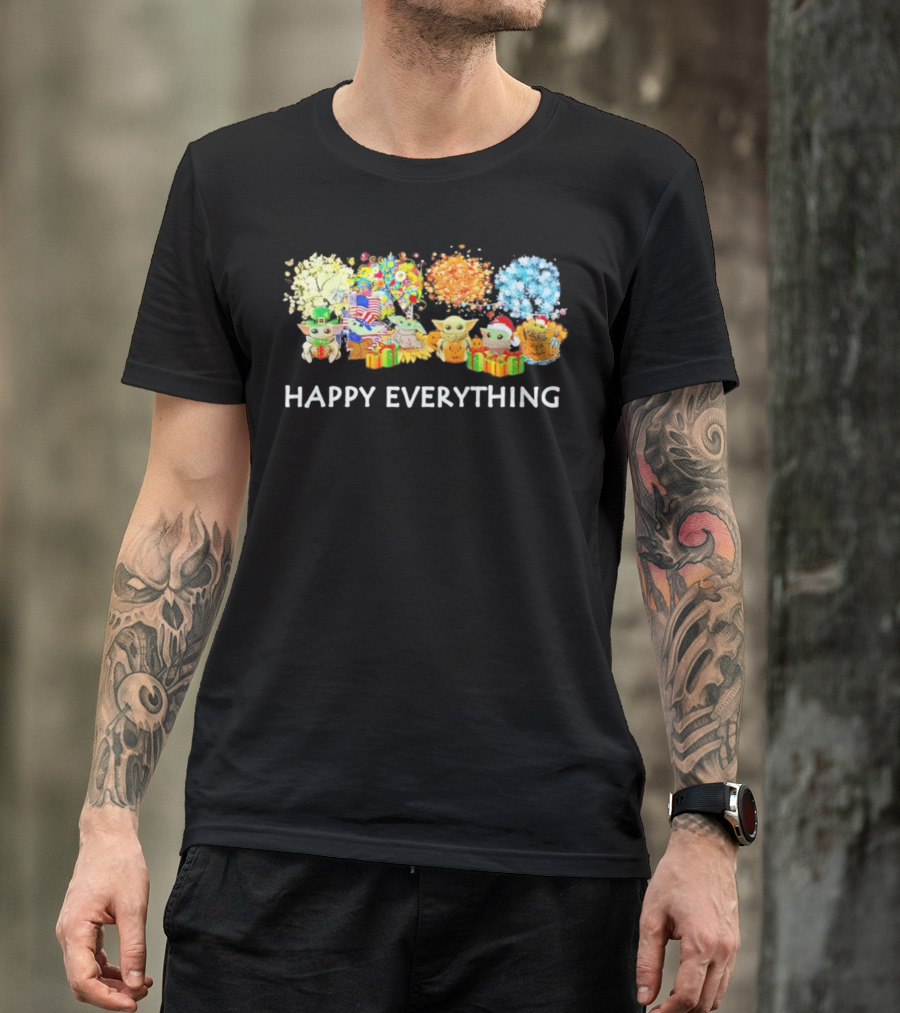 Baby Yoda Happy Everything Holiday T-Shirt