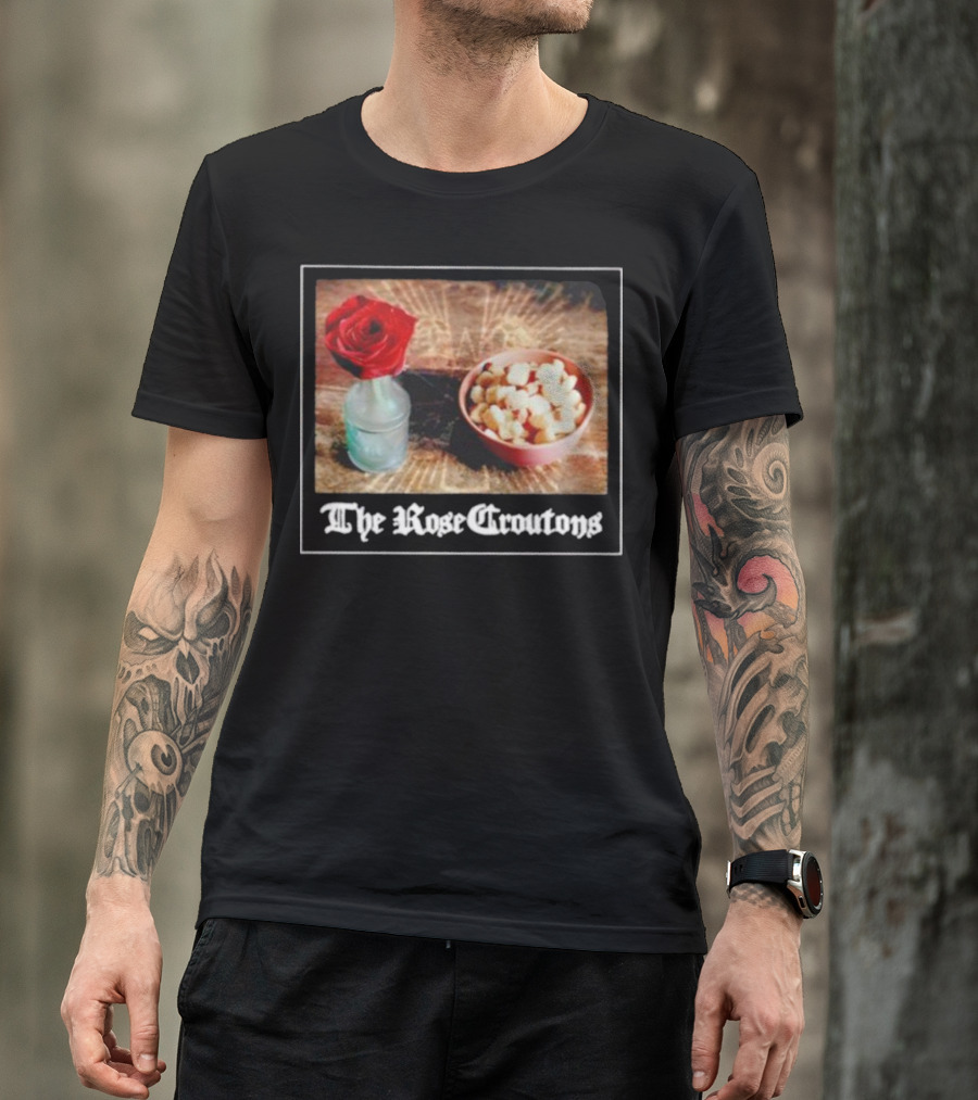 The Rose Croutons Gothic Retro Style Vase Debonair Blossom Bread Bowl T-Shirt