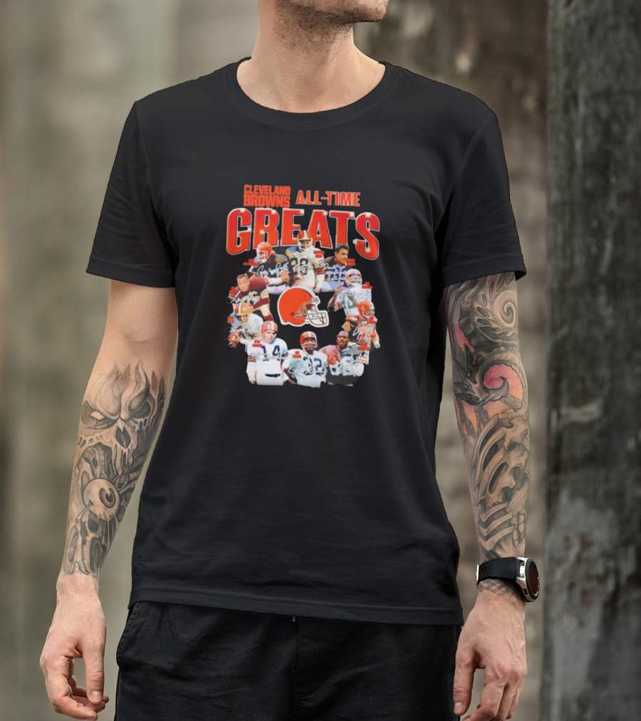 Cleveland Browns All-Time Greats Signatures Legends Icons Team Photos Football T-Shirt