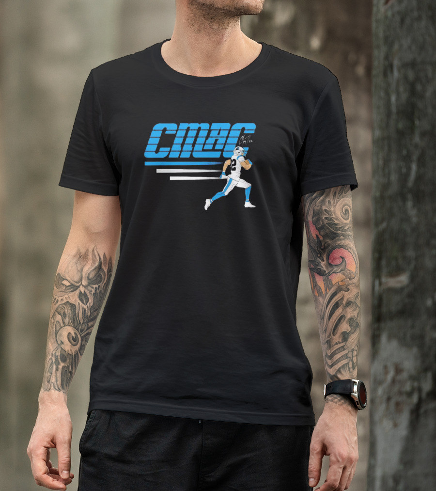 C-Mac Christian McCaffrey Running Carolina Panthers T-Shirt