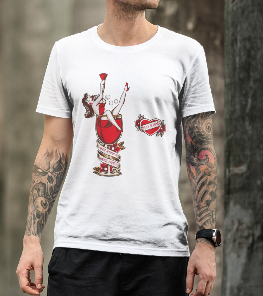 Hot Moms And Beer Bongs Old Row Retro Pin-Up T-Shirt