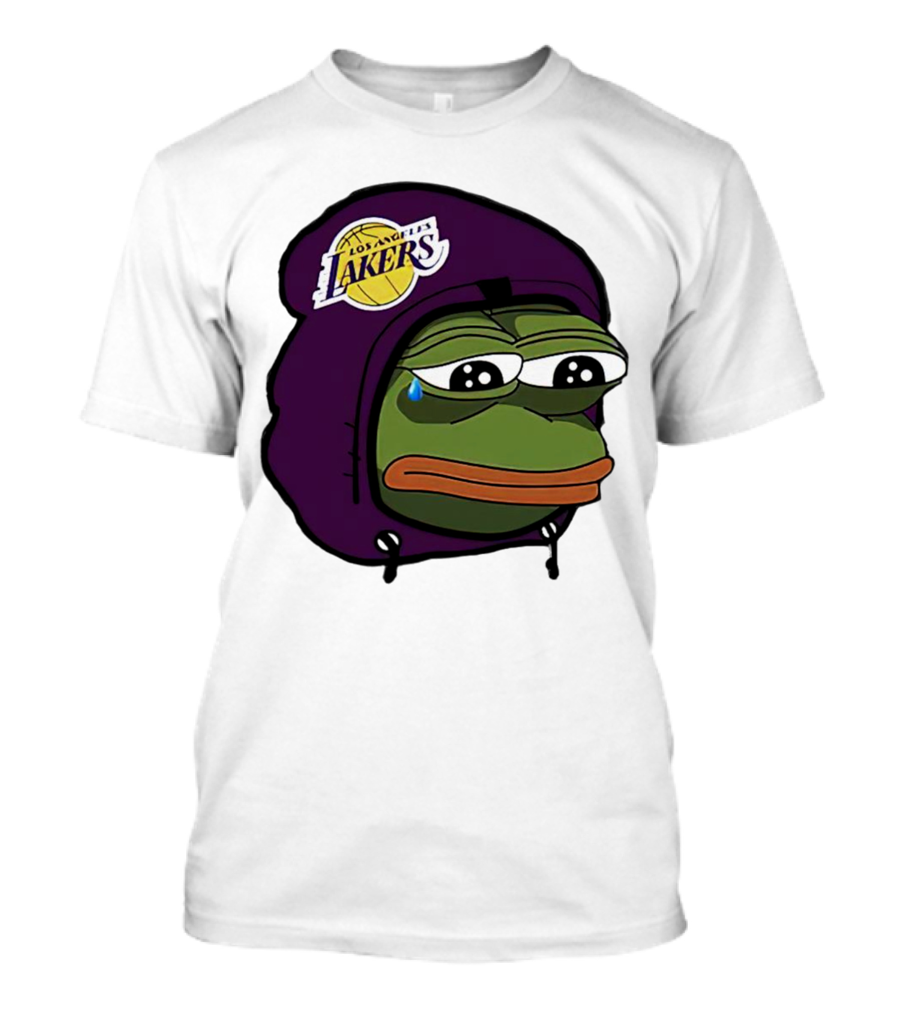 Pepe The Frog Sad Los Angeles Lakers Hoodie Face T-Shirt
