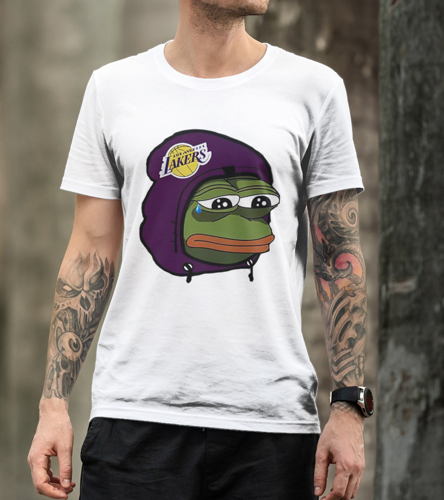 Pepe The Frog Sad Los Angeles Lakers Hoodie Face T-Shirt