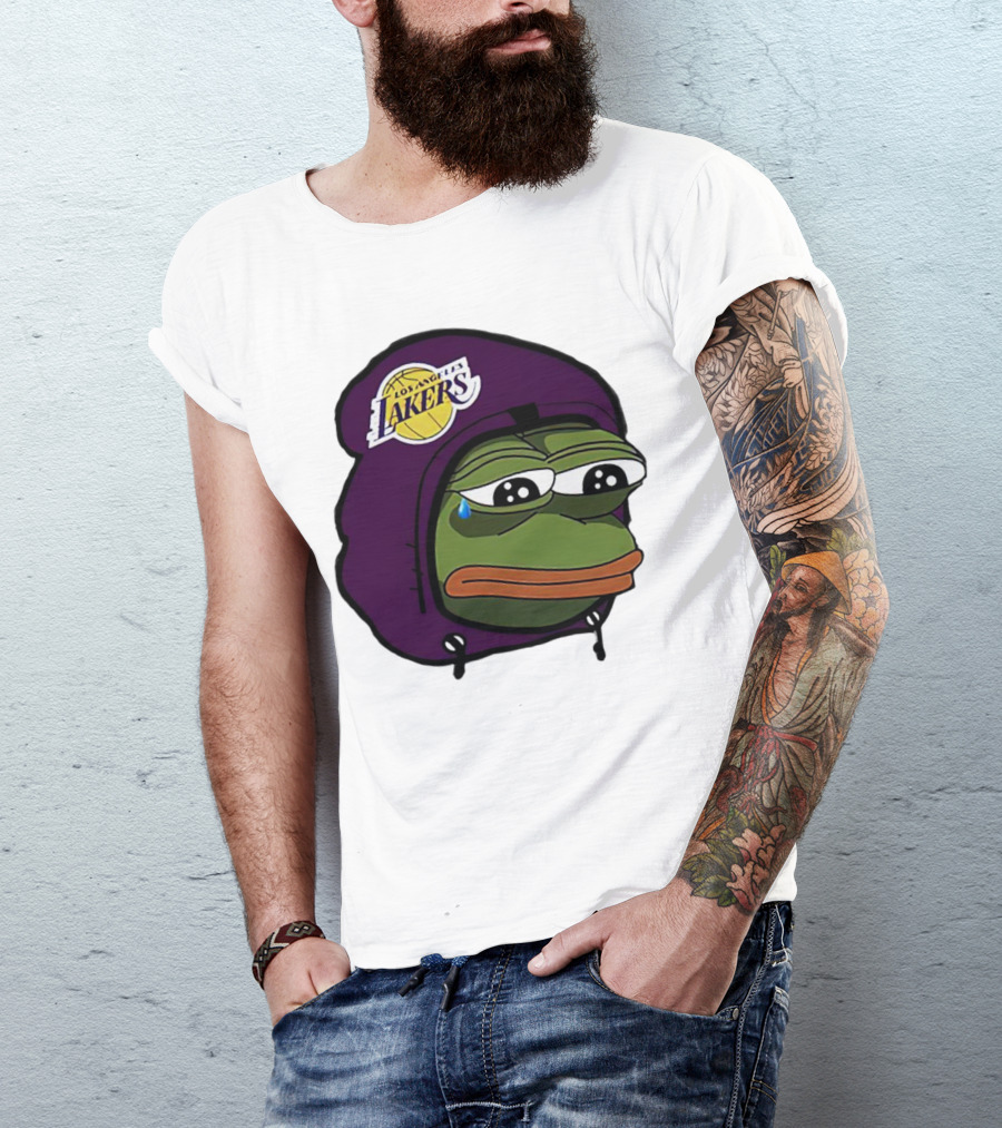 Pepe The Frog Sad Los Angeles Lakers Hoodie Face T-Shirt