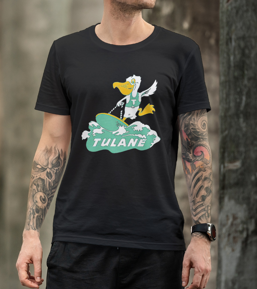 Tulane Green Wave Surfing Pelican Vintage T-Shirt