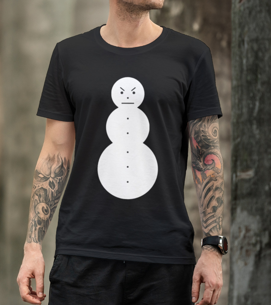 Snowman Annoyed Face Expression T-Shirt