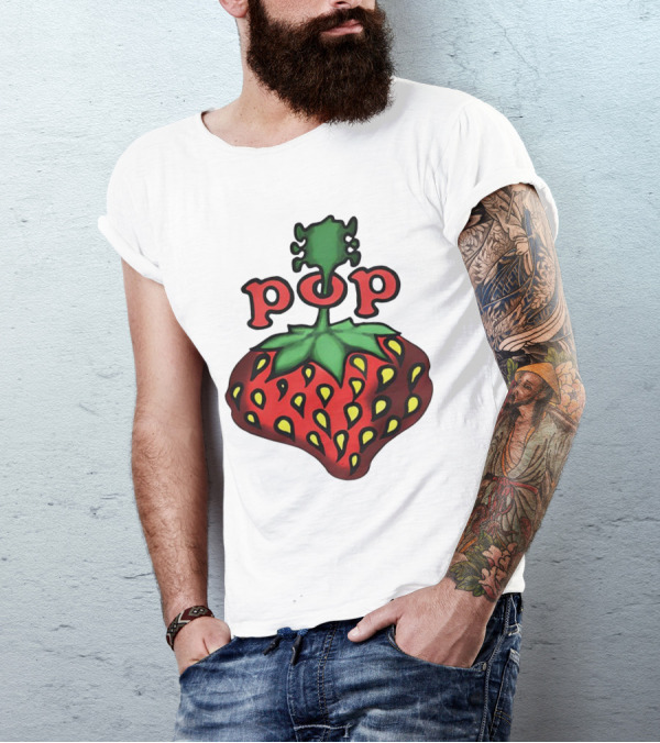 Strawberry Fields Pop Festival Logo With Strawberry T-Shirt