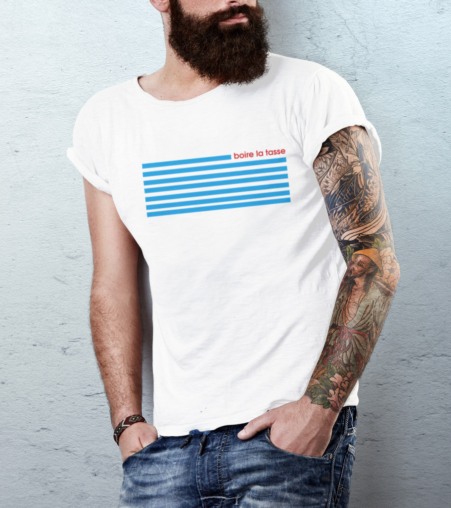Boire La Tasse Striped Minimalist T-Shirt