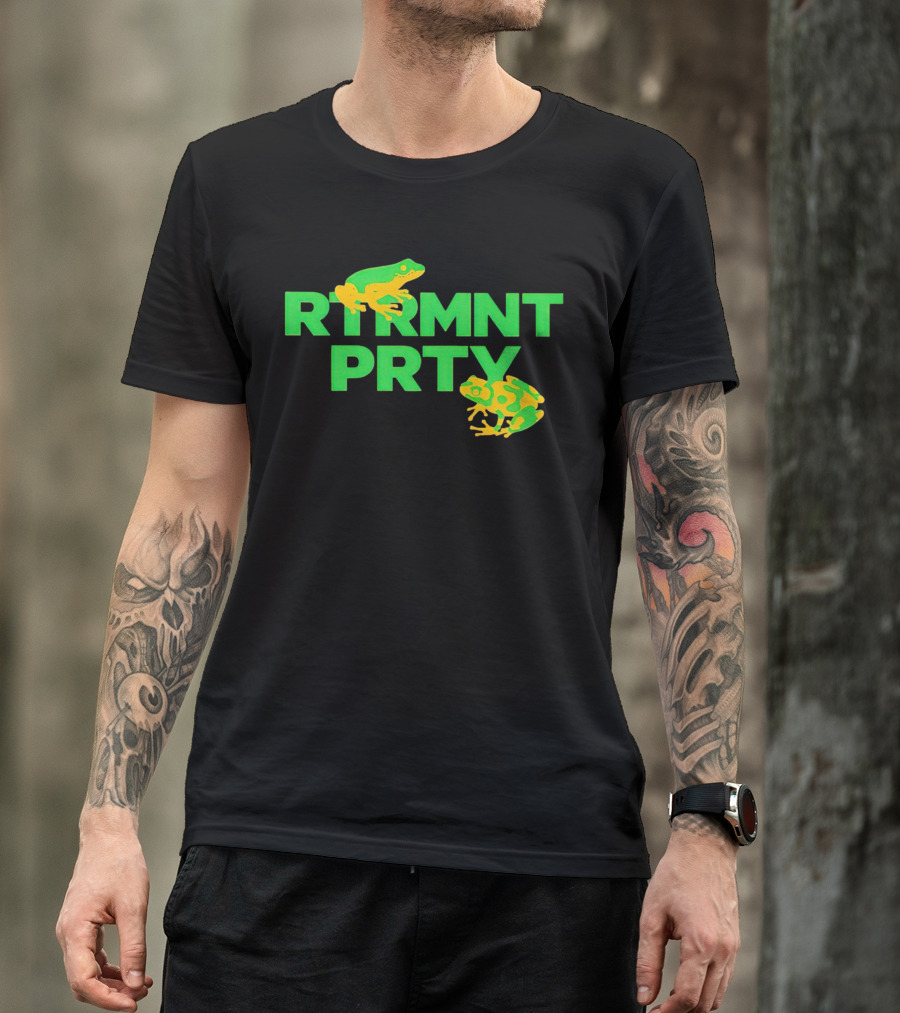 Rtrmnt Prty With Green Frogs T-Shirt