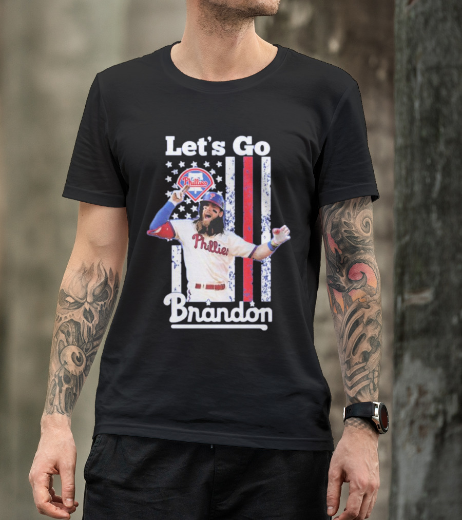 Let's Go Brandon Philadelphia Phillies American Flag T-Shirt