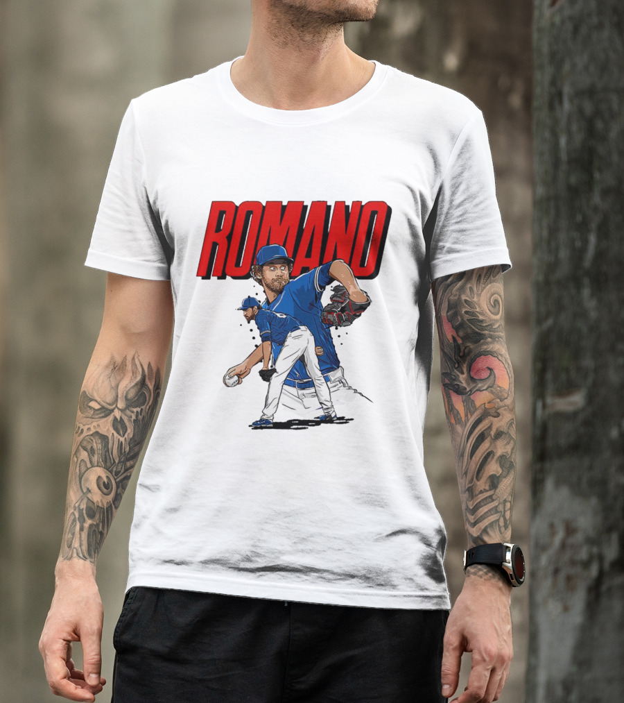 ROMANO Toronto Blue Jays Pitcher Baseball Action T-Shirt
