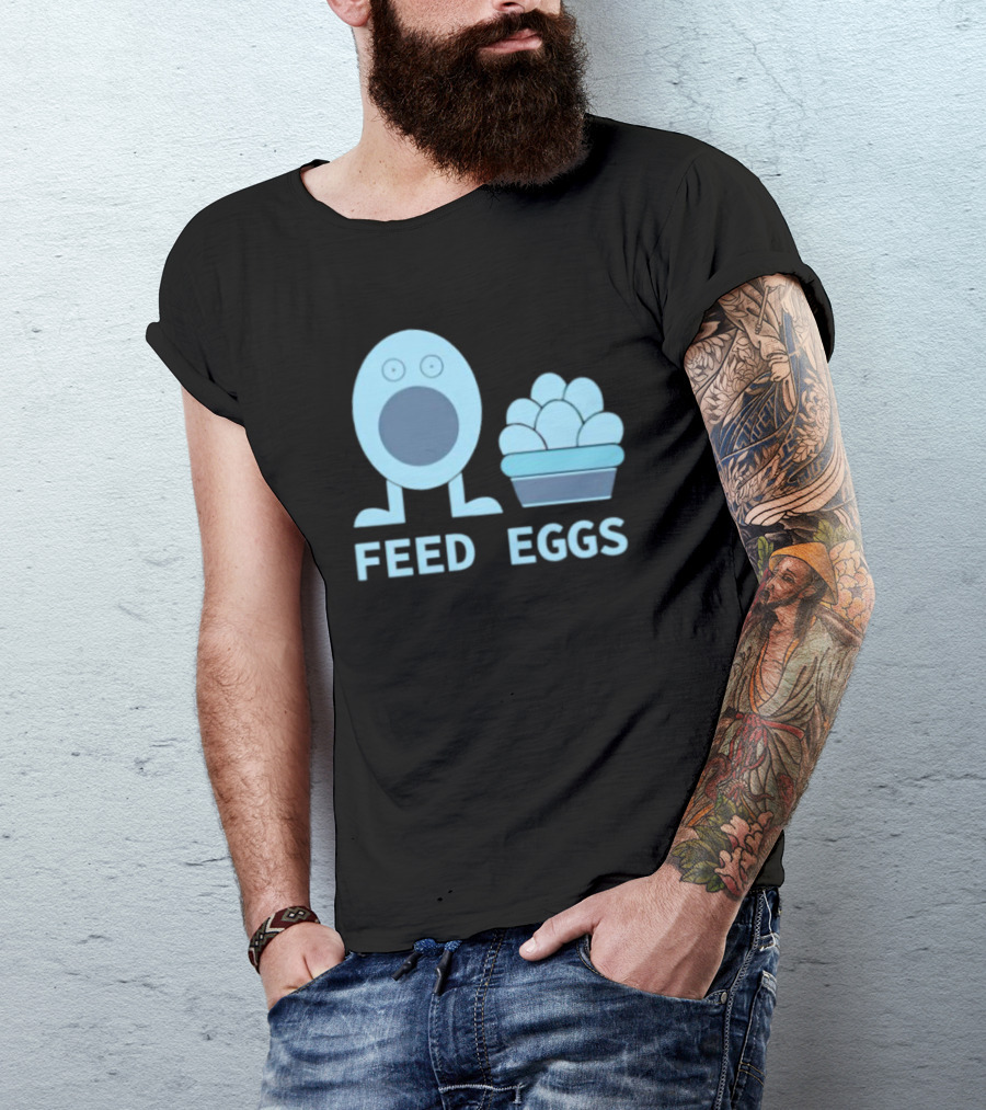 FEED EGGS Fun Cartoon Basket T-Shirt