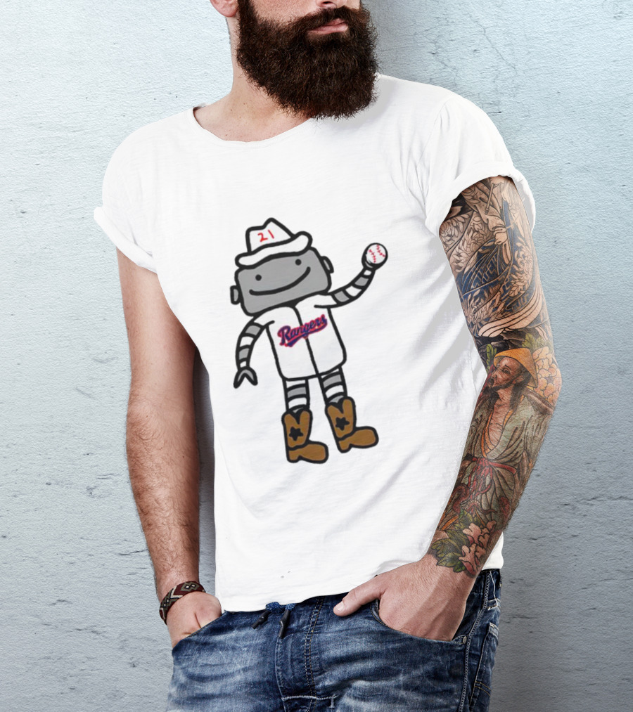 Rangers Robot 21 Baseball Texas Rangers T-Shirt