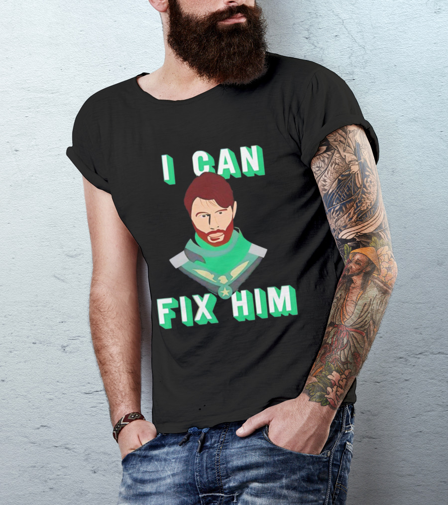 Nerdy Squirrel Studios Soldier Boy I Can Fix Him Superhero T-Shirt