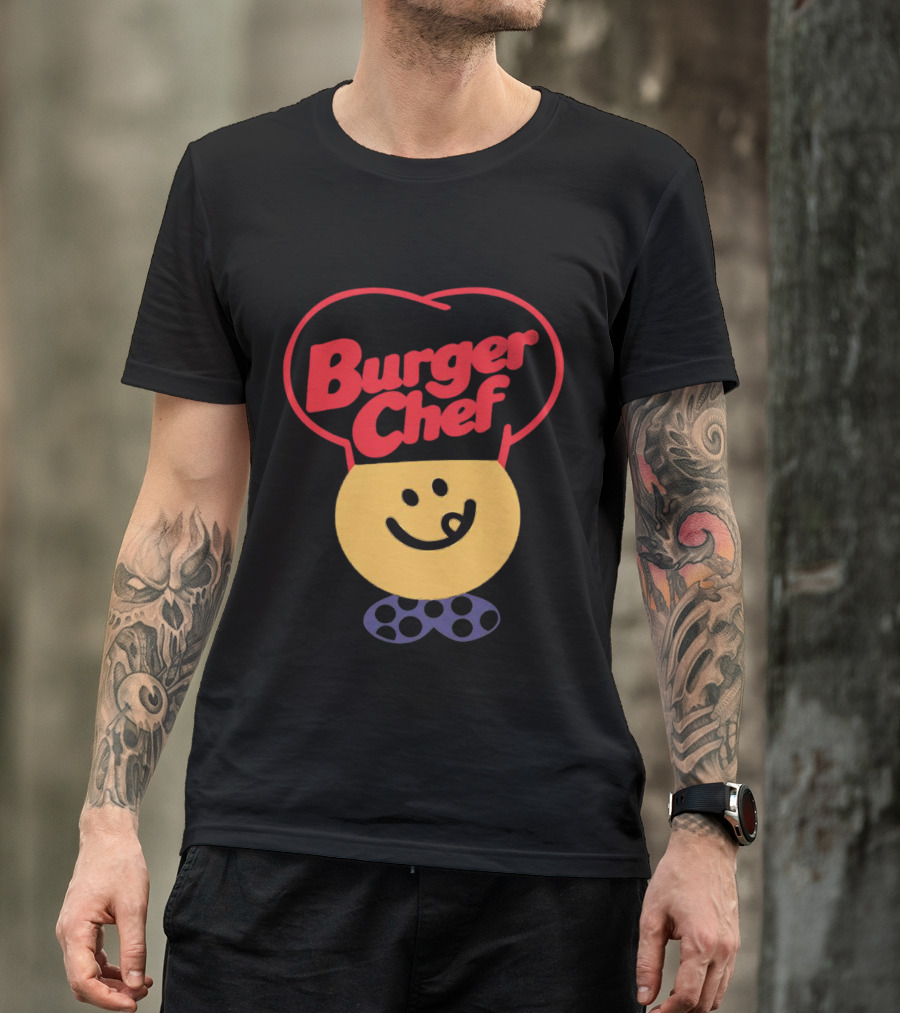 Burger Chef Happy Smiley Face With Chef Hat T-Shirt