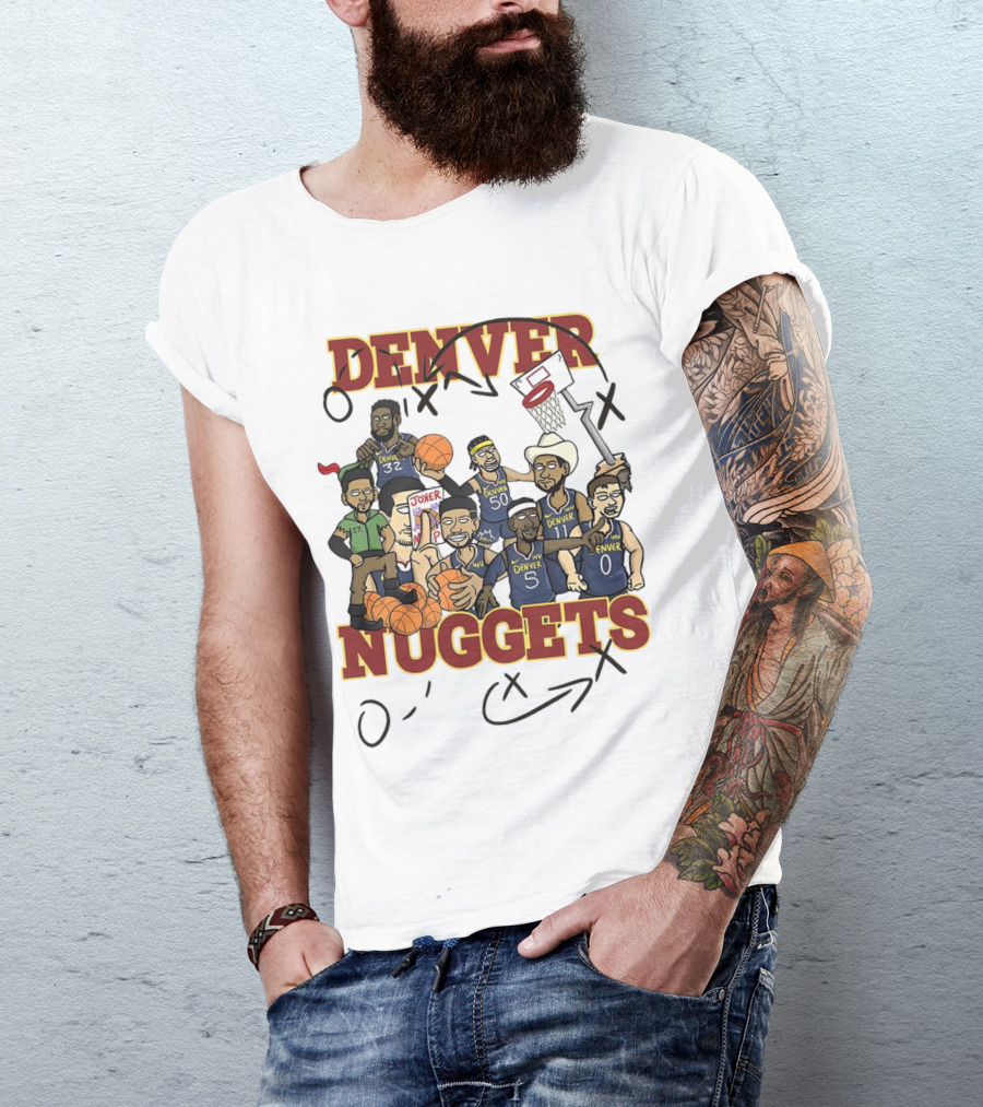 Denver Nuggets Cartoon Players Jokic Basketball Team T-Shirt