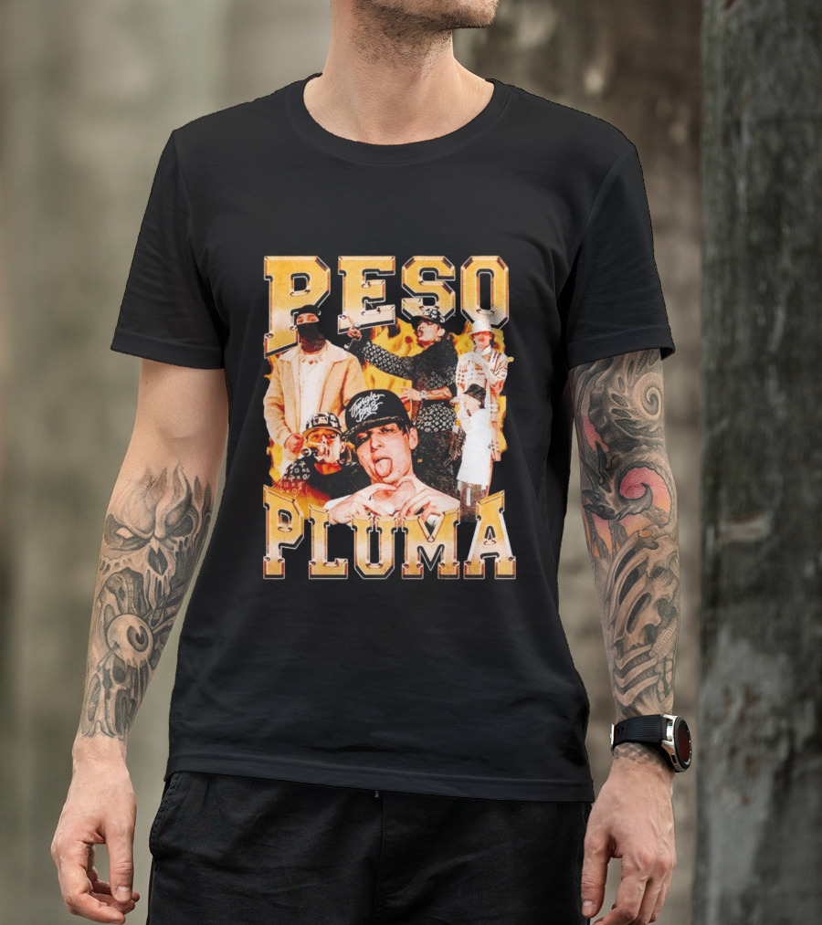 Peso Pluma Collage With Urban Streetwear T-Shirt