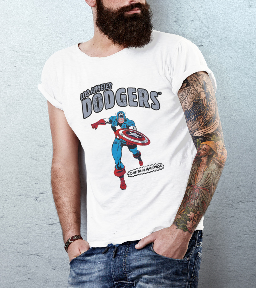 Los Angeles Dodgers Marvel Captain America T-Shirt