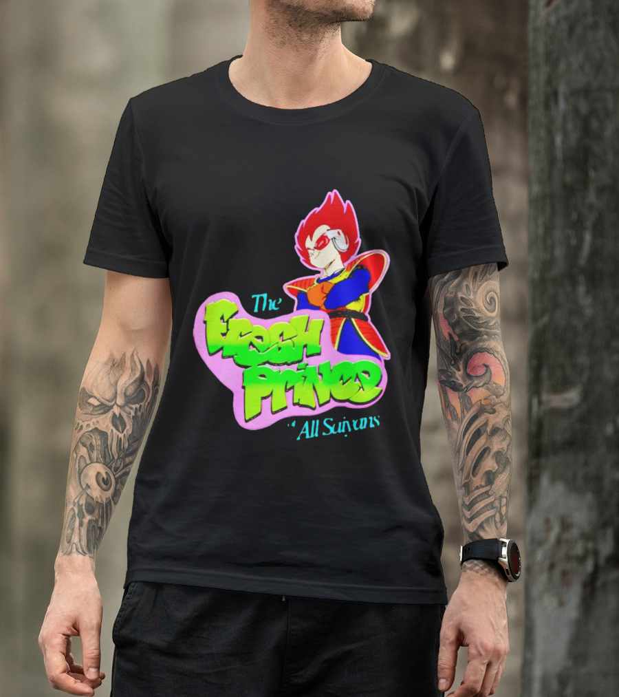 The Fresh Prince Of All Saiyans Vegeta Cartoon Mashup T-Shirt