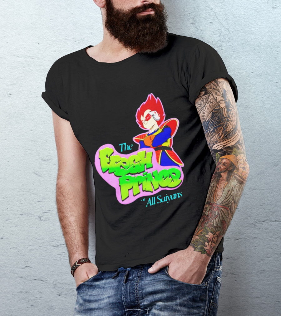 The Fresh Prince Of All Saiyans Vegeta Cartoon Mashup T-Shirt