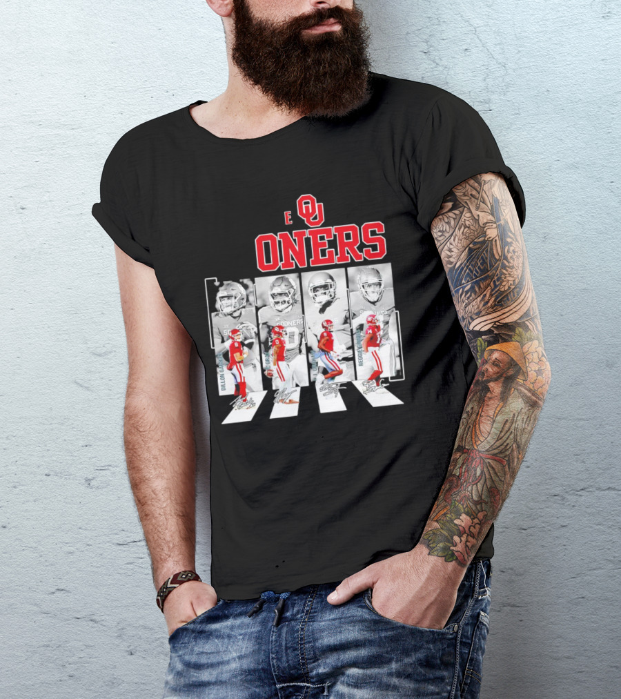Oklahoma Sooners Football Abbey Road Dillon Gabriel Signatures T-Shirt