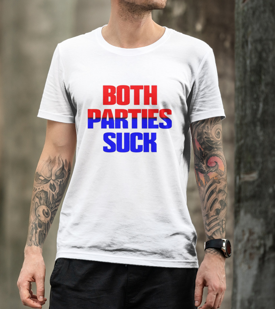 Both Parties Suck Red Blue Political T-Shirt
