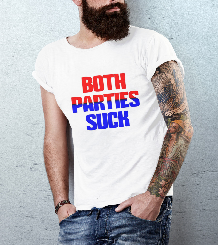 Both Parties Suck Red Blue Political T-Shirt