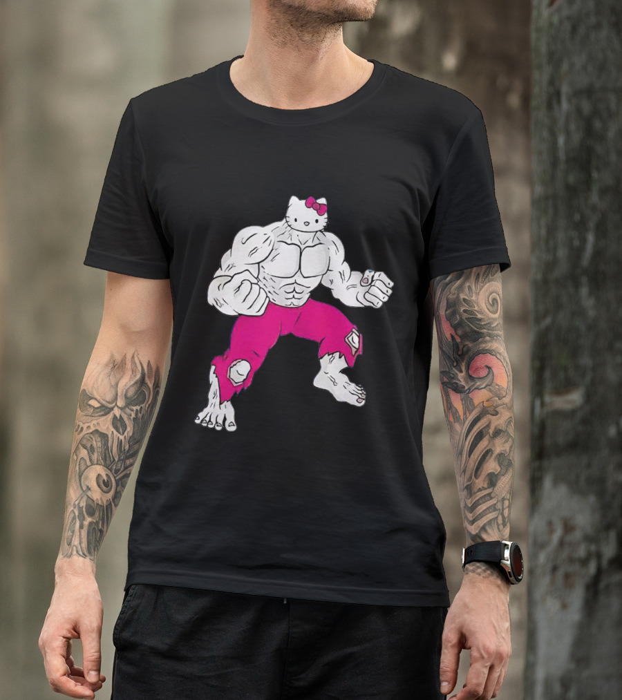 Hello Kitty Meets Hulk Crossover Mashup T-Shirt
