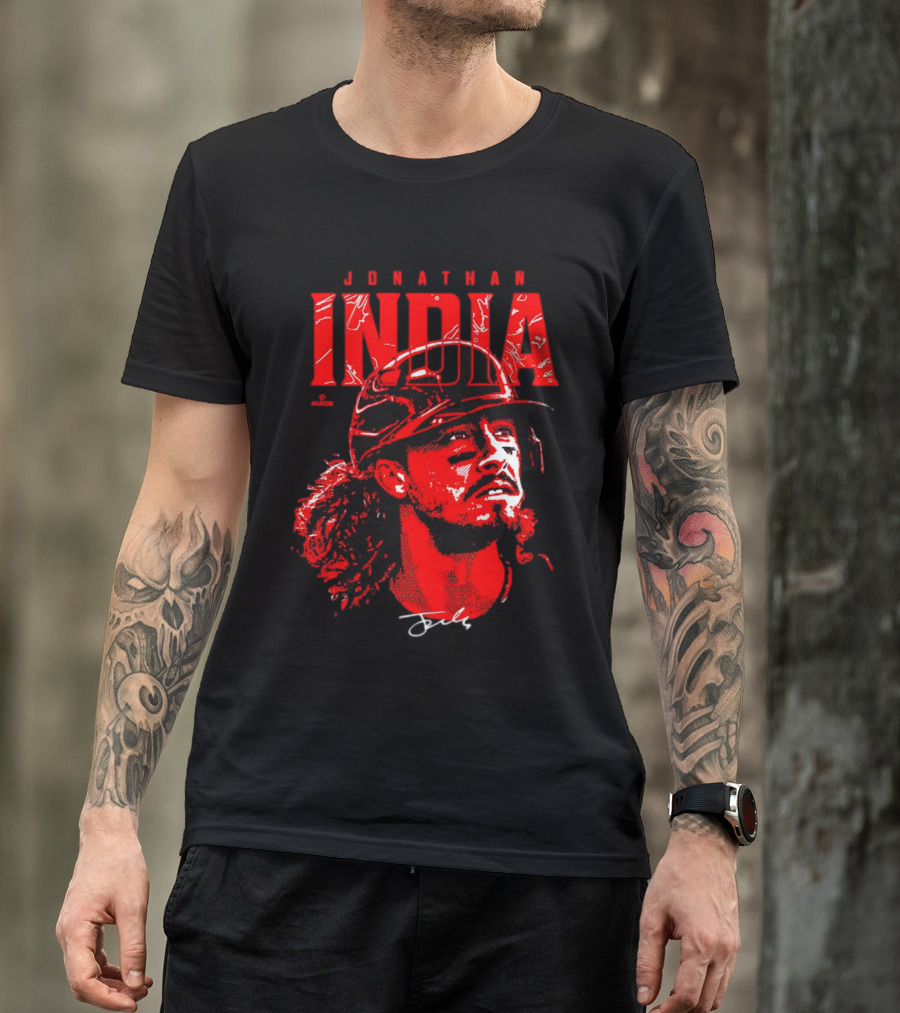 Jonathan India Cincinnati Reds Signature Face T-Shirt