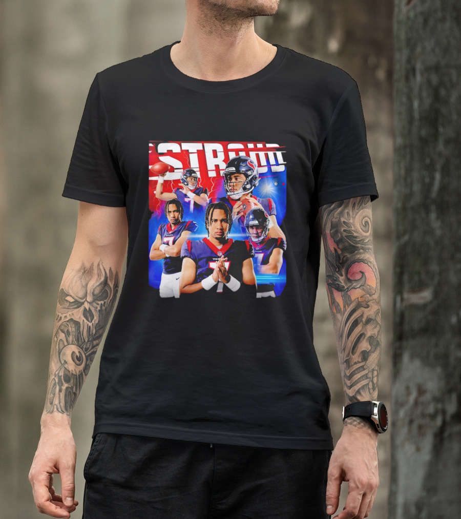 CJ Stroud Houston Texans Quarterback Action Collage T-Shirt