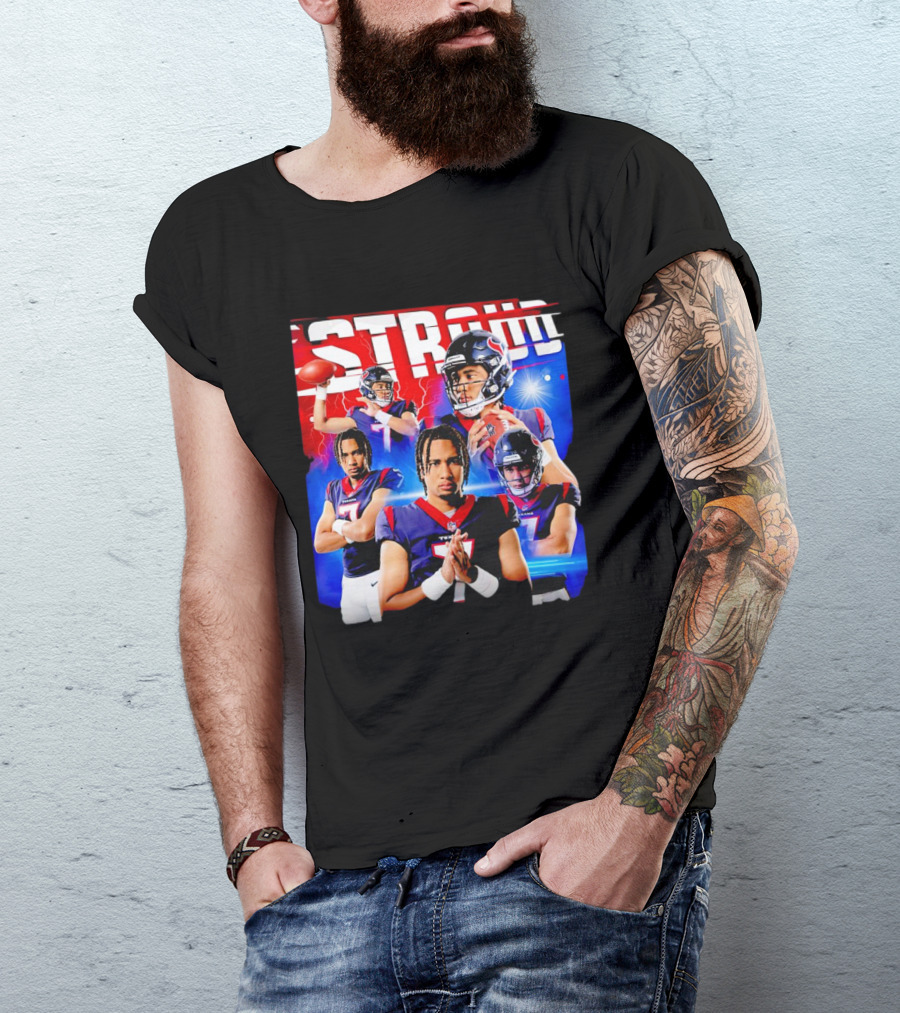 CJ Stroud Houston Texans Quarterback Action Collage T-Shirt