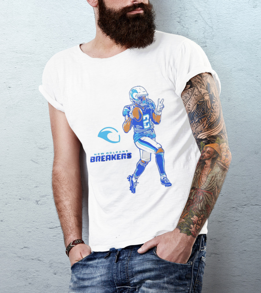 Johnnie Dixon 2 New Orleans Breakers Football Deuces T-Shirt