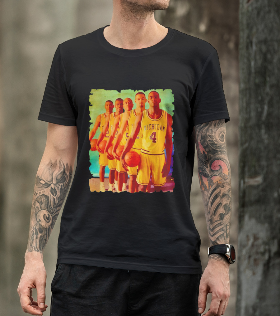 Michigan Wolverines Fab Five Historic Basketball Team T-Shirt