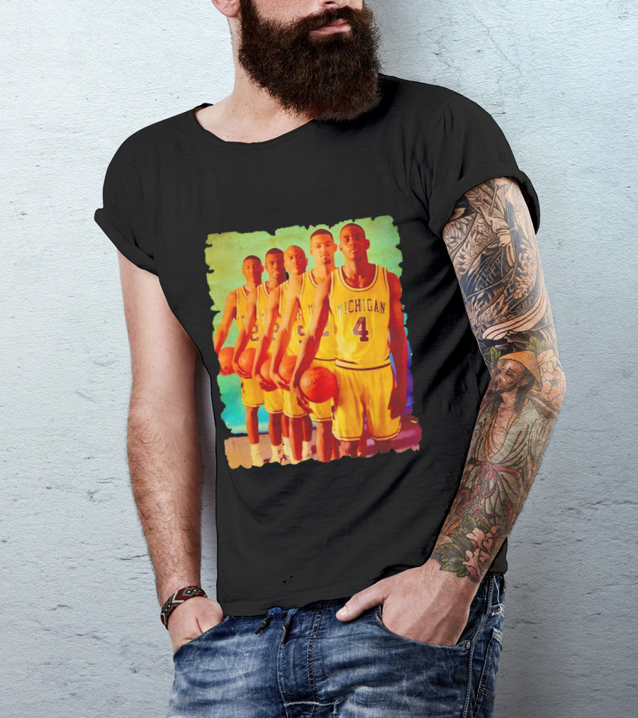 Michigan Wolverines Fab Five Historic Basketball Team T-Shirt