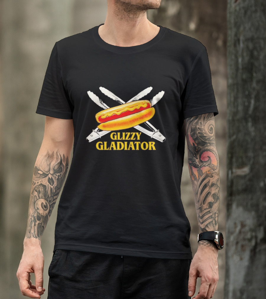 Glizzy Gladiator Hot Dog And Grill Tongs Crossed T-Shirt