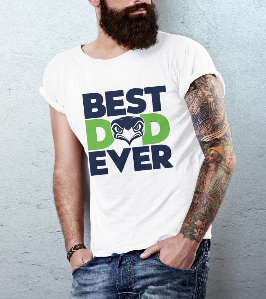 Best Dad Ever Seattle Seahawks Logo NFL T-Shirt