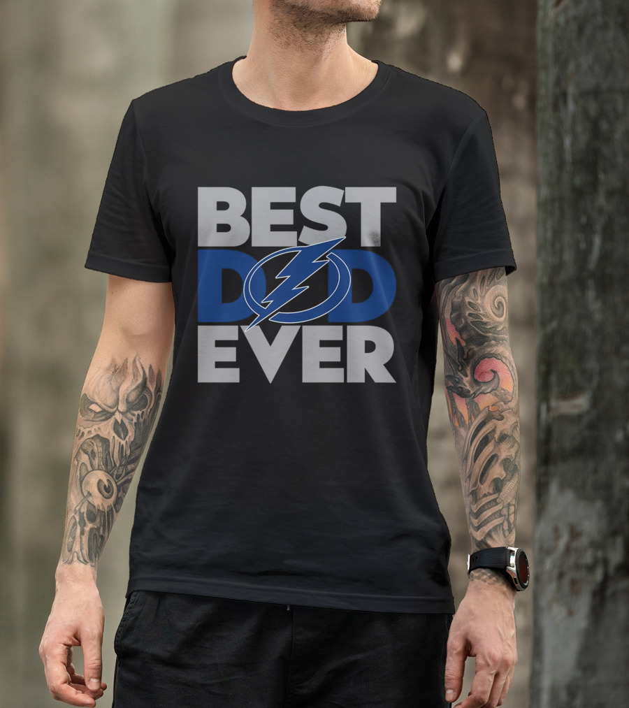 Best Dad Ever NHL Tampa Bay Lightning Bolt T-Shirt