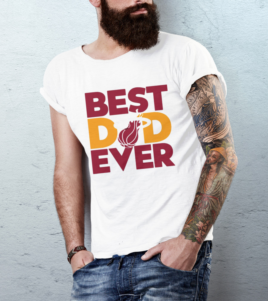 Best Dad Ever NBA Miami Heat Basketball Fan T-Shirt