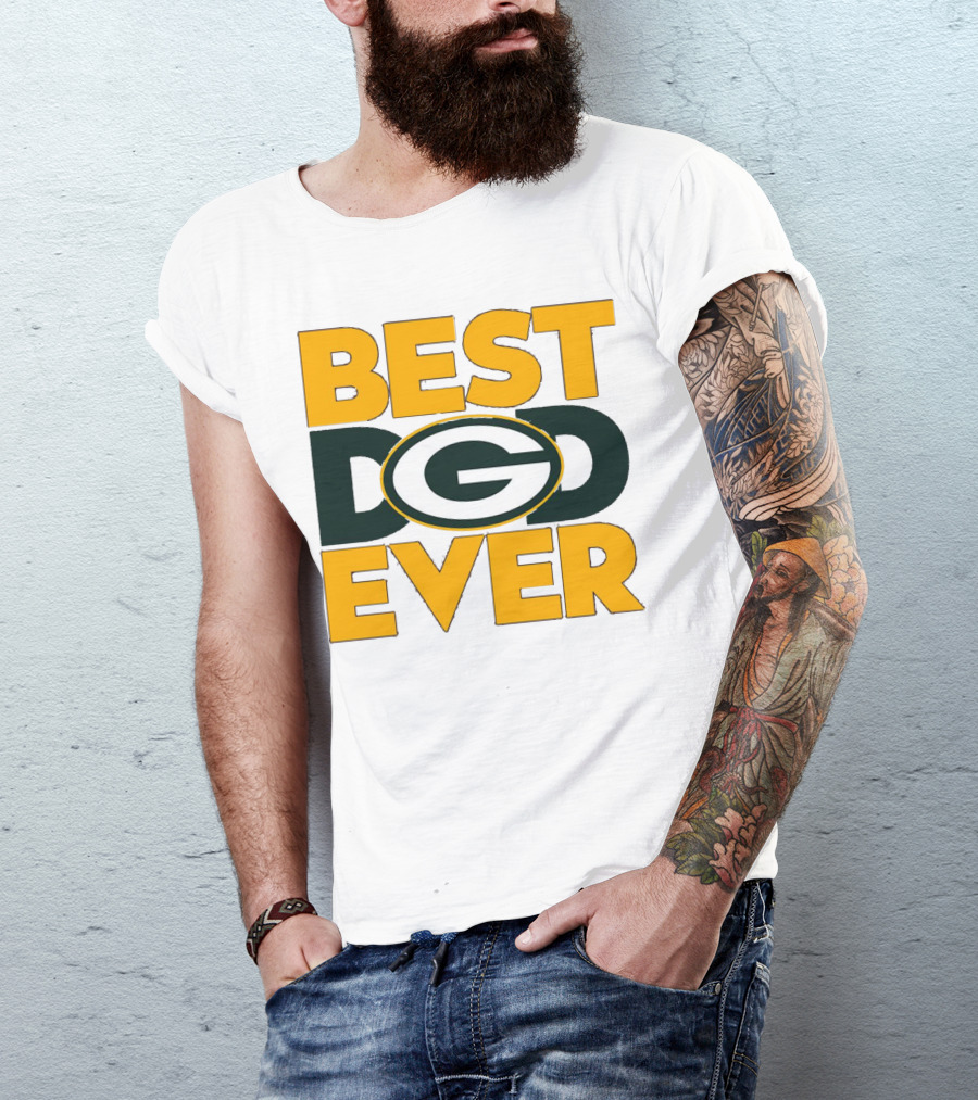 Best Dad Ever Green Bay Packers Logo NFL T-Shirt