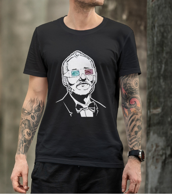 Black The Chivery Bill Murray BFM 3D Glasses T-Shirt
