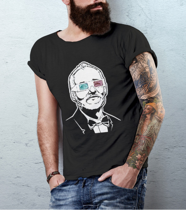 Black The Chivery Bill Murray BFM 3D Glasses T-Shirt