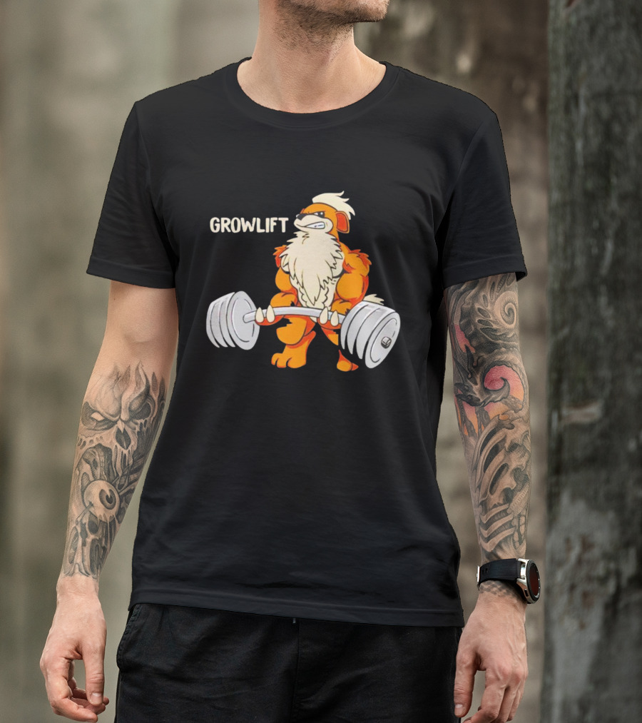 Growlift Lifting Barbell Cartoon Monster T-Shirt
